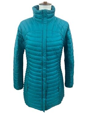 Eddie Bauer Teal Quilted Goose Down Puffer Parka Winter Coat